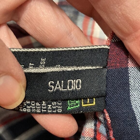 BUFFALO David Bitton Blue Plaid Saldio Cotton Button Down Large​​​​ - Picture 11 of 12